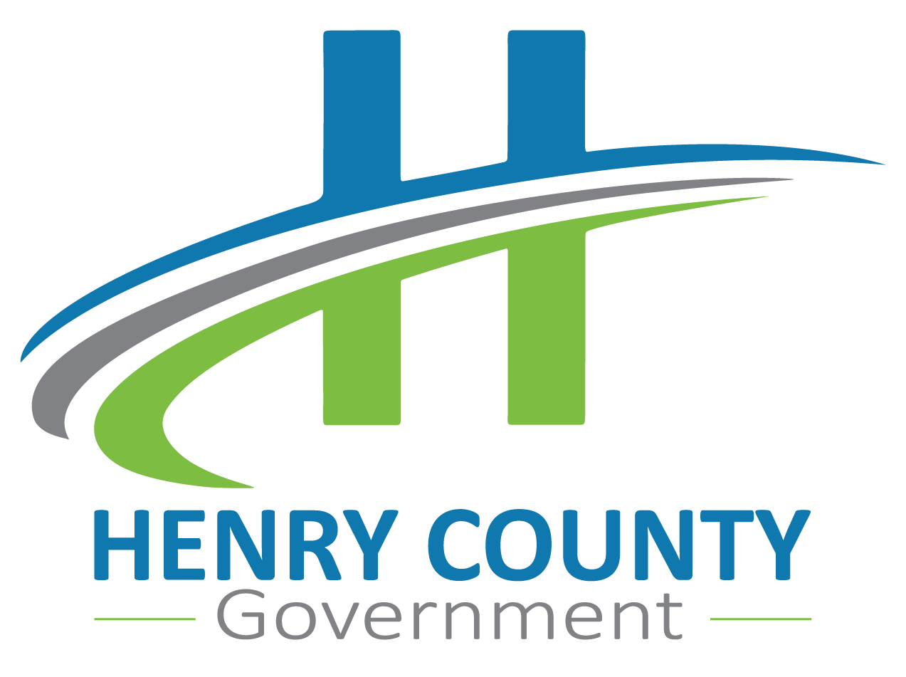 blue and green stylized H above Henry County Government